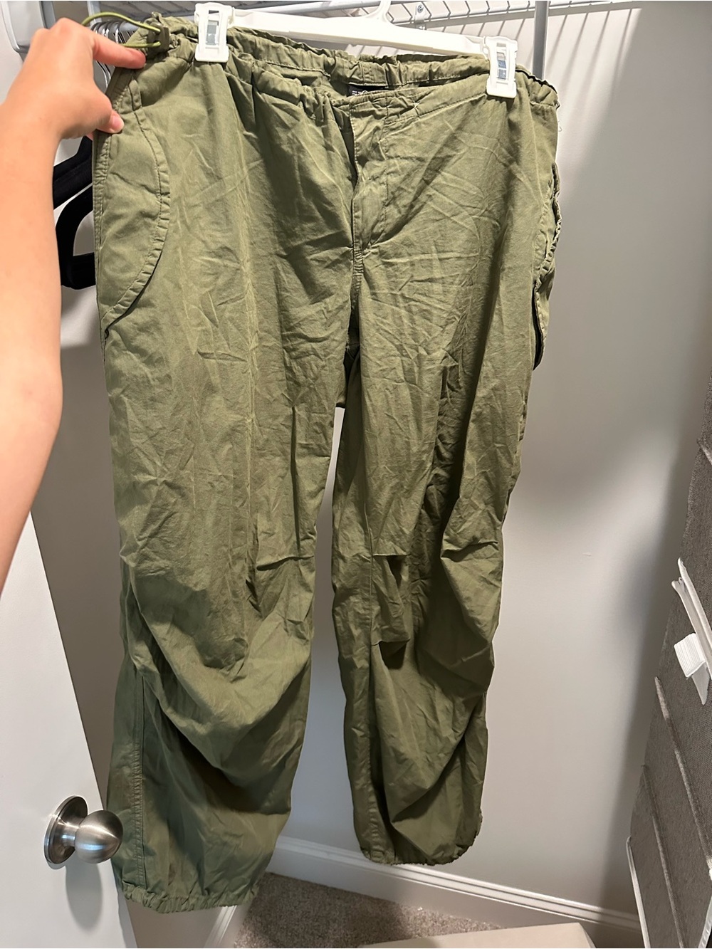 Olive Green Drawstring Jogger Pants